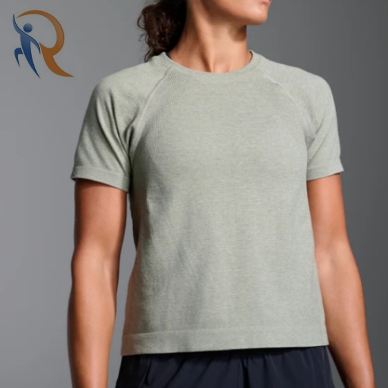 Melange Cropped Tee Sage Marl